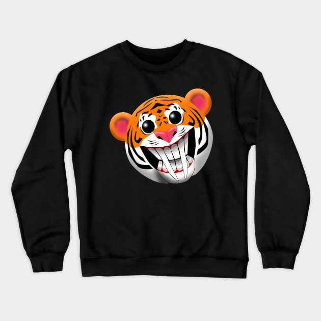 saber-toothed cat Crewneck Sweatshirt by Wickedcartoons